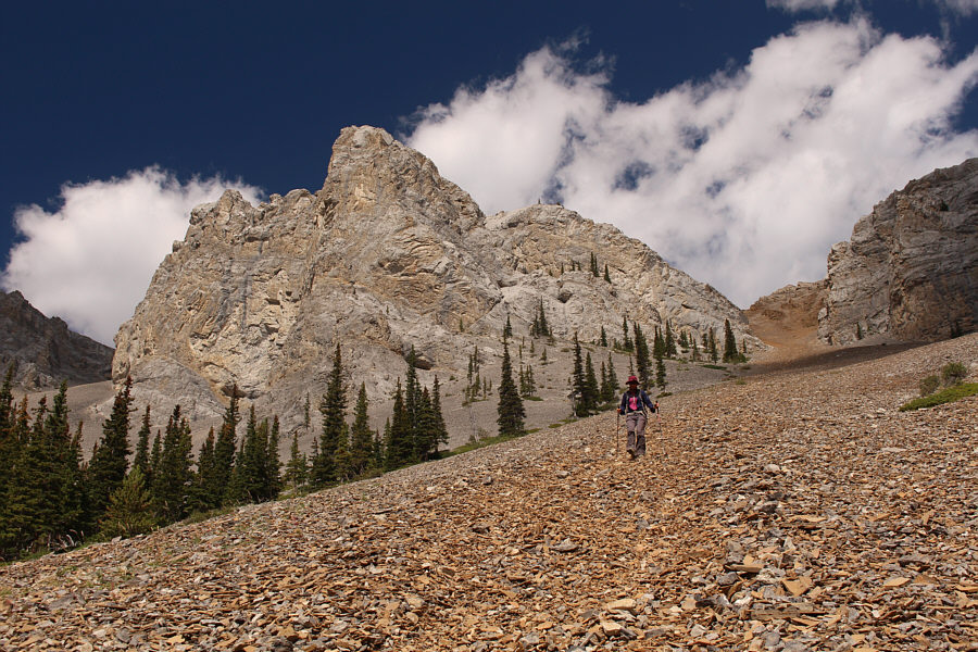 The scree wasn't quite as fine down here but still adequate for plunge-stepping.