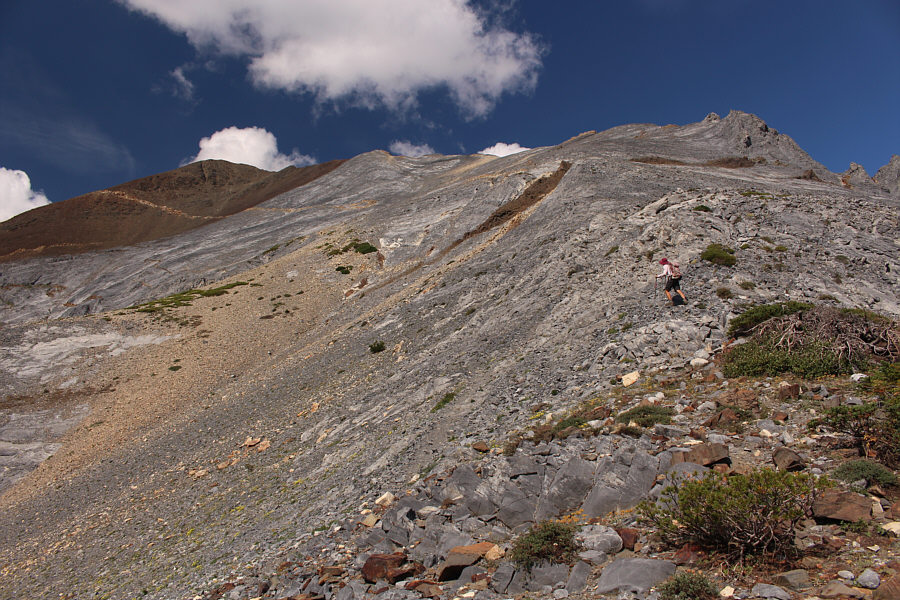 Another steep grunt, but at least there are some nice views!