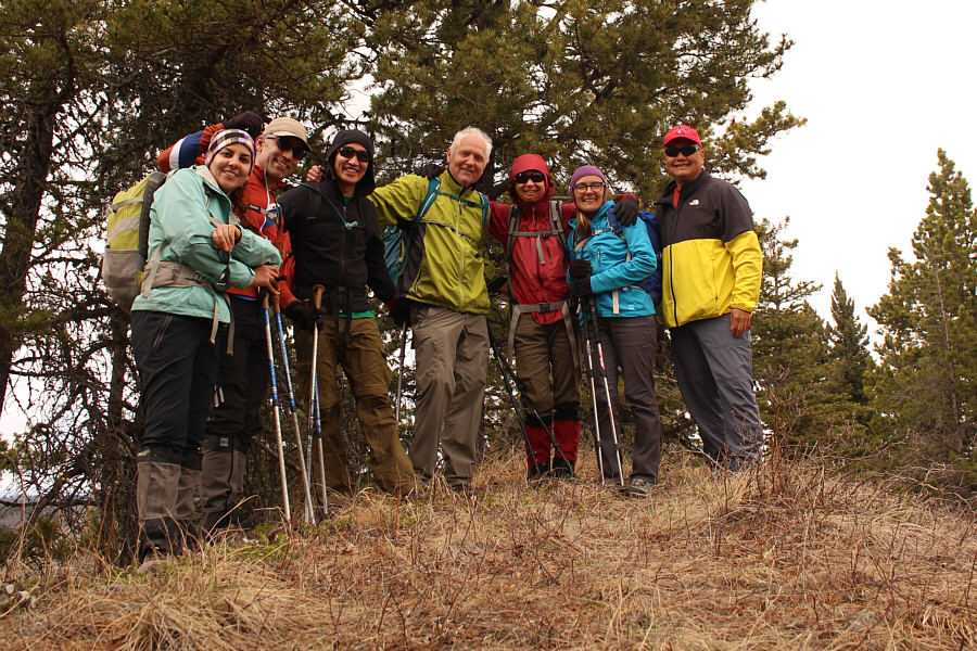 The only ridge where I got a group photo on the actual high point!