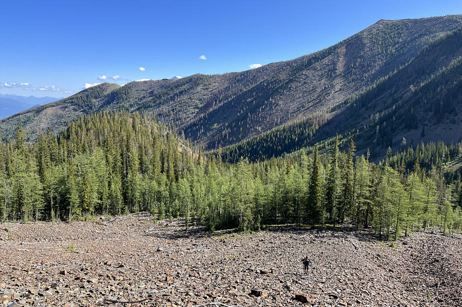 Maybe we should've climbed the ridge on the other side of the basin...