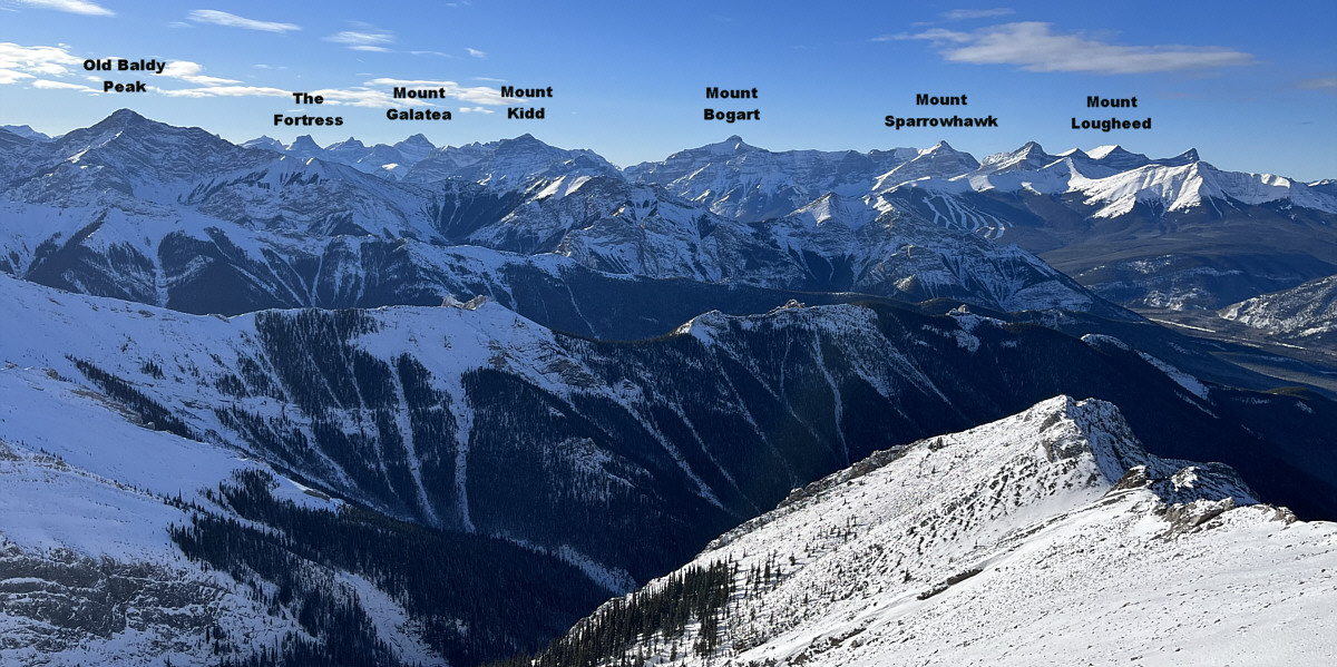 I didn't have room to label them, but you should also be able to pick out Mount Chester, Gusty Peak, Wind Mountain and Mount Collembola.