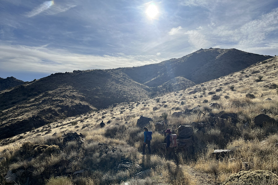 This is probably a good place to leave the trail and head uphill.