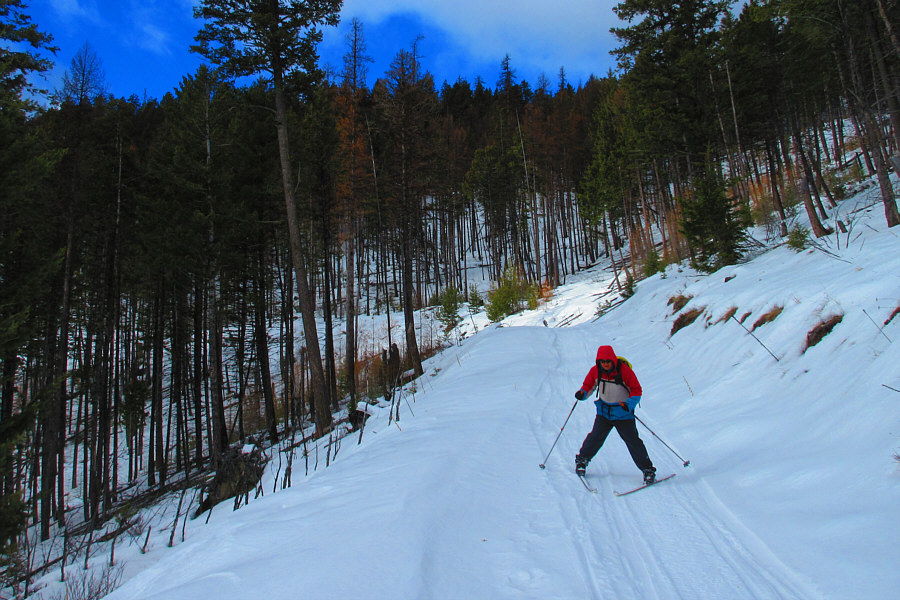 Would be tough even with AT skis, I think!