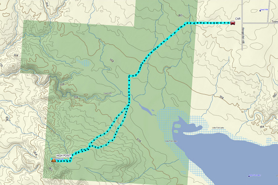 Possibly the first ever ski ascent of Thumb Hill?