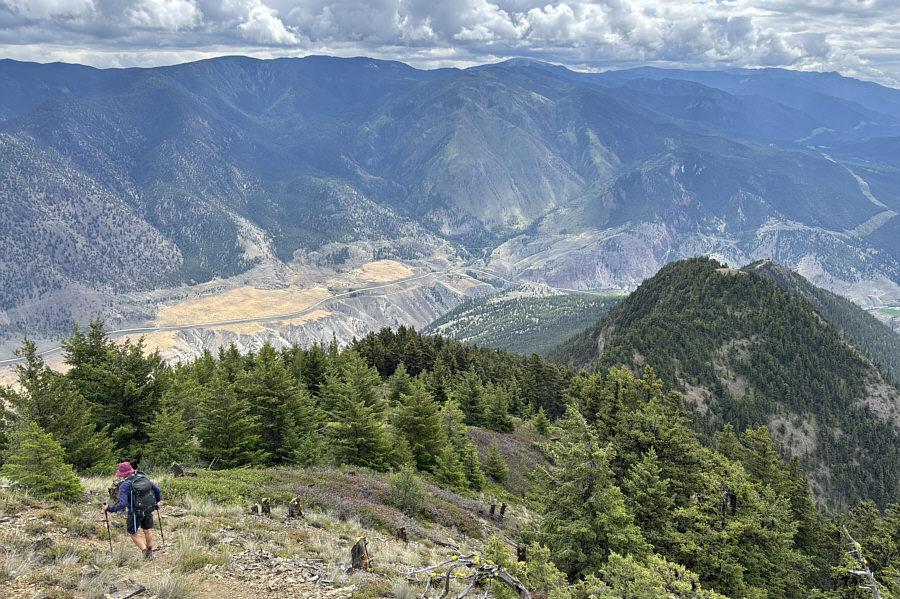 Hiking poles are a must for the knee-jarring descent!