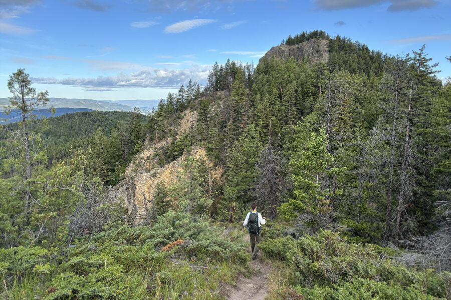 It's about a hundred-metre drop into the dip from either hump.