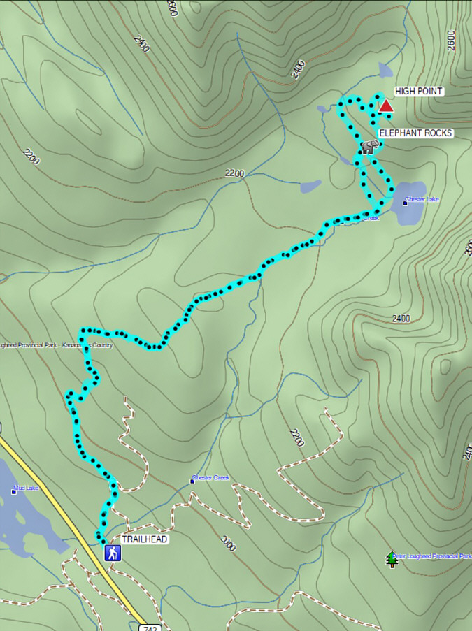 An excellent ski tour when snow conditions are good but avalanche hazard is high.