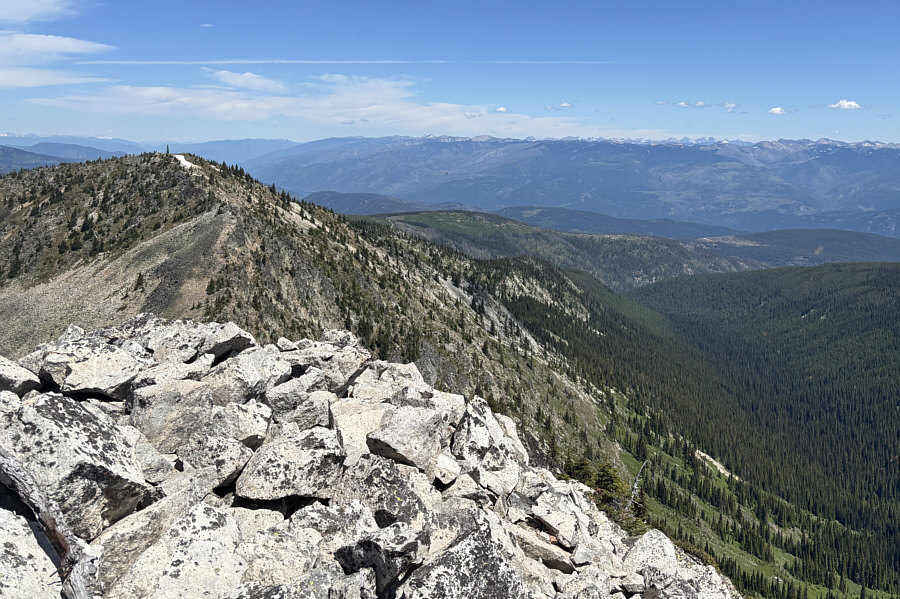 And you can see the peaks of Valhalla Provincial Park on the right horizon!