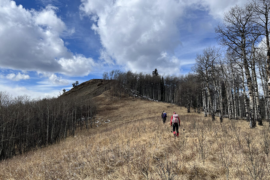 What's on top of the last hill--a cairn, a bench, an animal, a person, or Bigfoot?