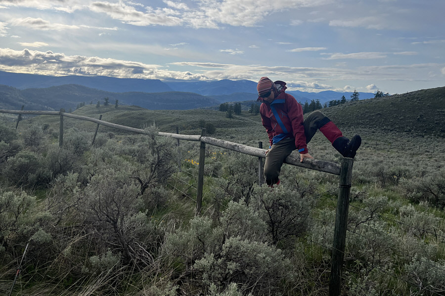 The only real scrambling on this mountain!