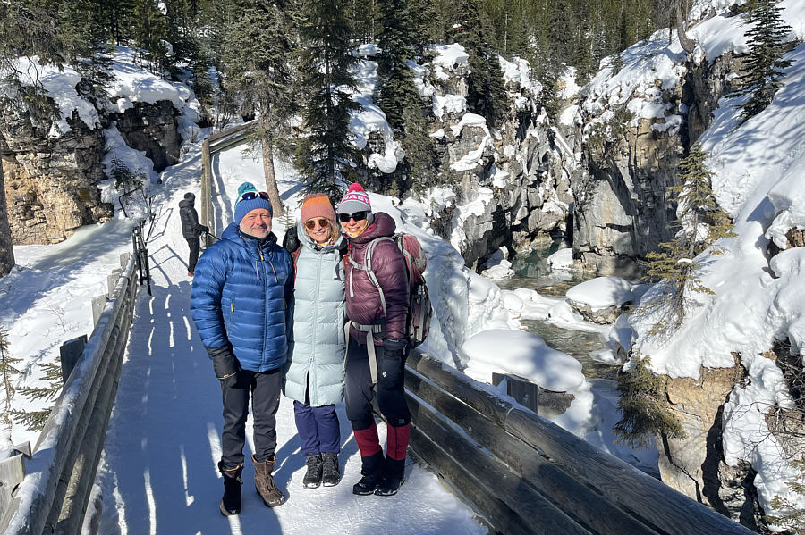 That pathway behind them is treacherously icy!