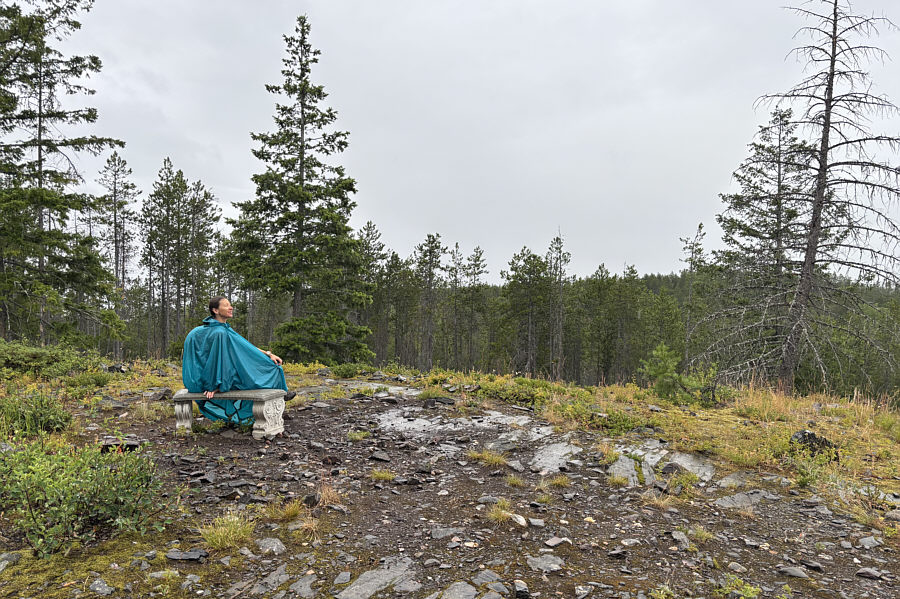 I wonder how they hauled this heavy bench up here...