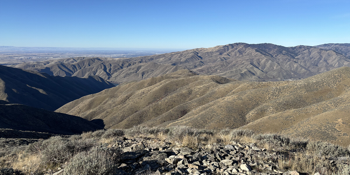 You can even spot a little bit of Lucky Peak Lake!