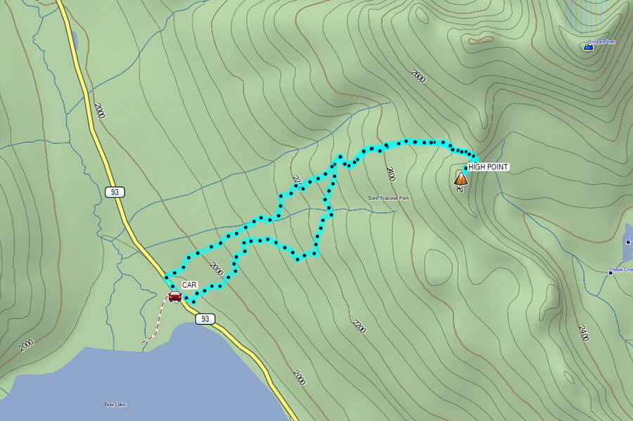 Need to figure out a better descent route through the trees!