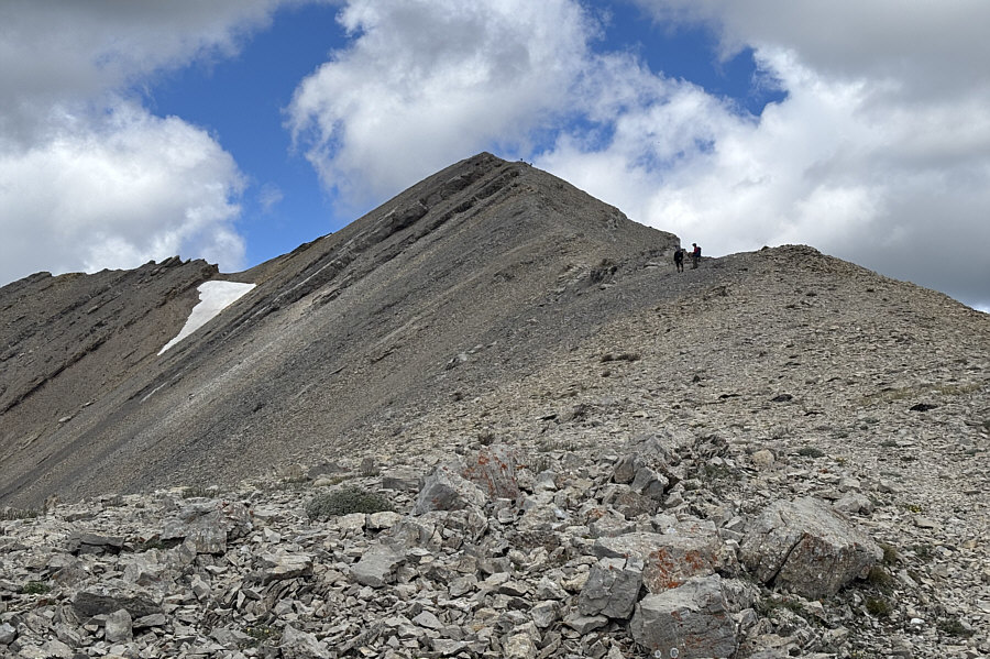 The descending man did not like the pipeline right-of-way approach to gain the ridge!
