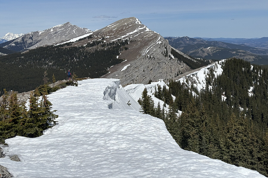 Watch for some big holes in the snow cornices!