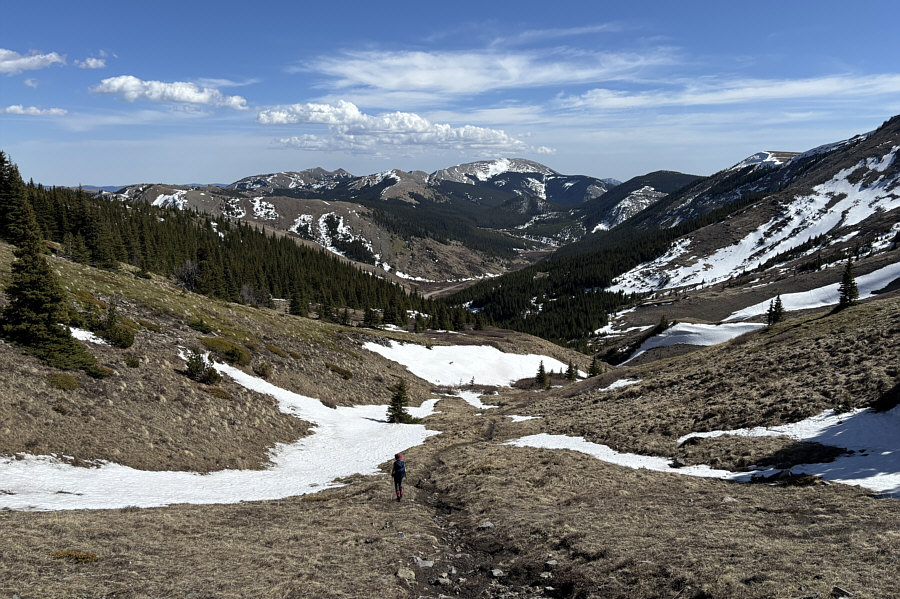 Still a few annoying snow patches to navigate on the way down here!
